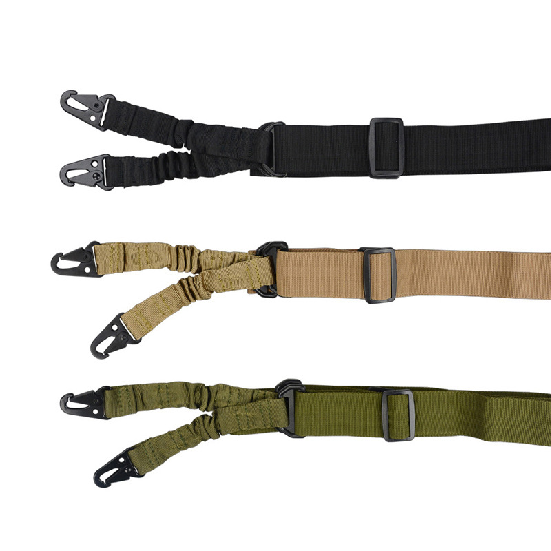 Arnés de escalada multifuncional al por mayor en stock, eslinga táctica de doble punto estilo americano, equipo para aficionados militares, correa ajustable para arma.