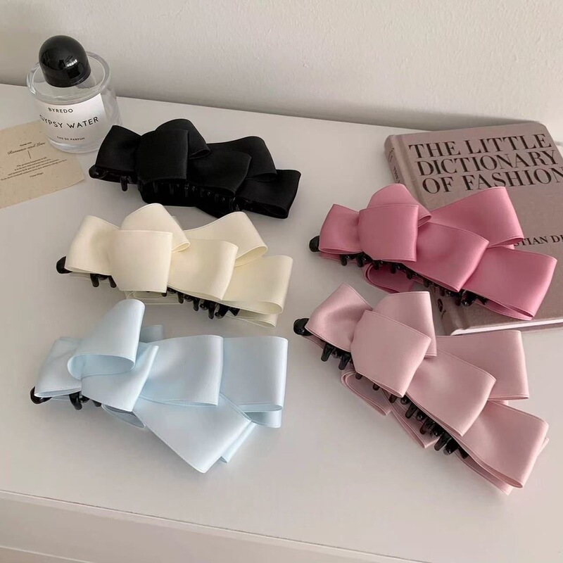 Jennie's Same Style Black Bow Banana Clip Vertical Clip High Ponytail Hairpin 2025 New Hair Accessories with Large Hair Volume Jennie's Same Style Black Bow Banana Clip Vertical Clip High Ponytail Hairpin 2025 New Hair Accessories with Large Hair Volume