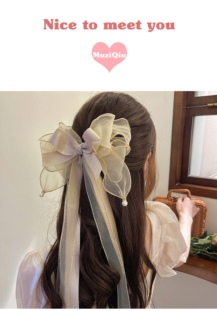 Women's Lady Bow Knot Gauze Handmade Hair Clip display picture 1