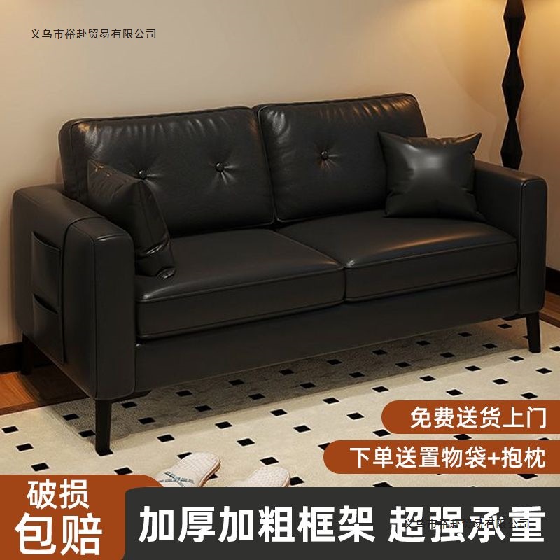 Sofa for Small Apartments, Double, Rental House, Living Room, Small Apartment, Clothing Store, Home, Simple Bedroom, Three-Person Leather Art Sofa