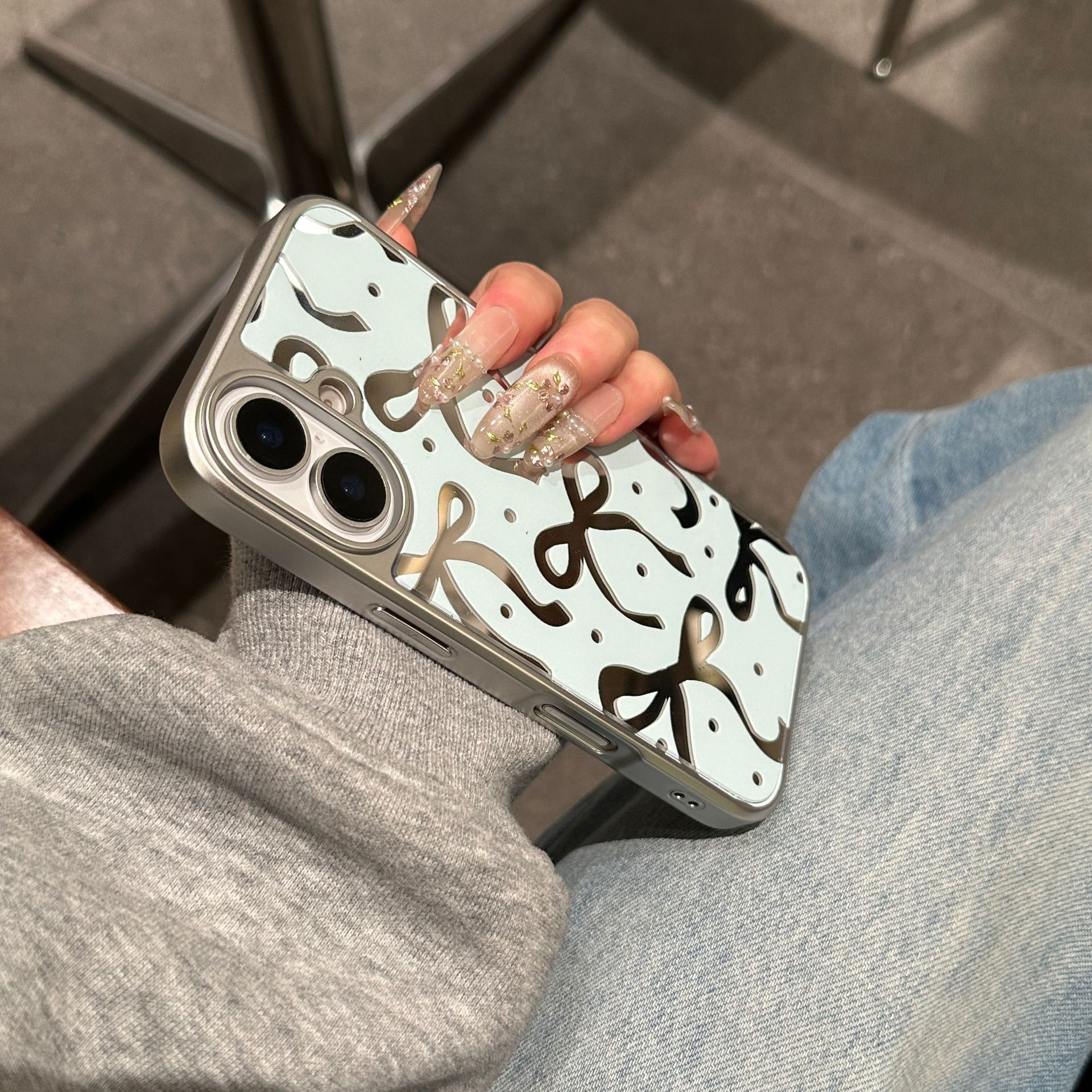 Lazo hueco de alta gama coreano para Apple 16ProMax funda para teléfono móvil 15Pro pareja 14/13 nuevo 16