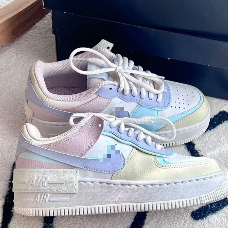 Putian Pure Original Air Force One Macaron Af1 Color-Block Women's Retro Sneakers Lightweight Casual Sports Shoes