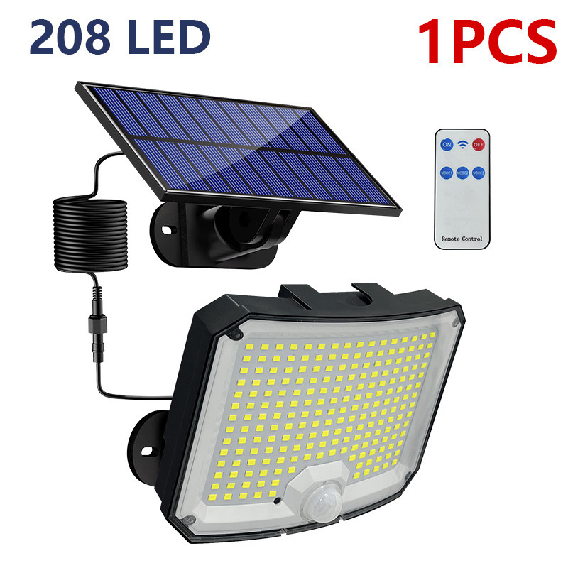 Luz solar para jardín, farola exterior impermeable súper brillante, luz de ahorro de energía con sensor de movimiento humano