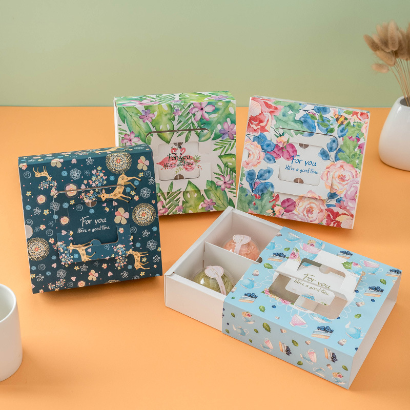 四六格蛋黄酥包装盒 面包月饼手提礼盒 隔板西点包装盒厂家批发