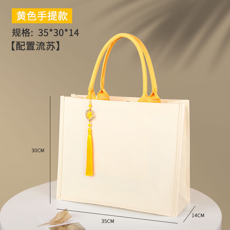 Bolsa de lona personalizada con logotipo, bolsa de lona laminada, bolsa de lona gruesa, bolsa tridimensional hecha a mano.