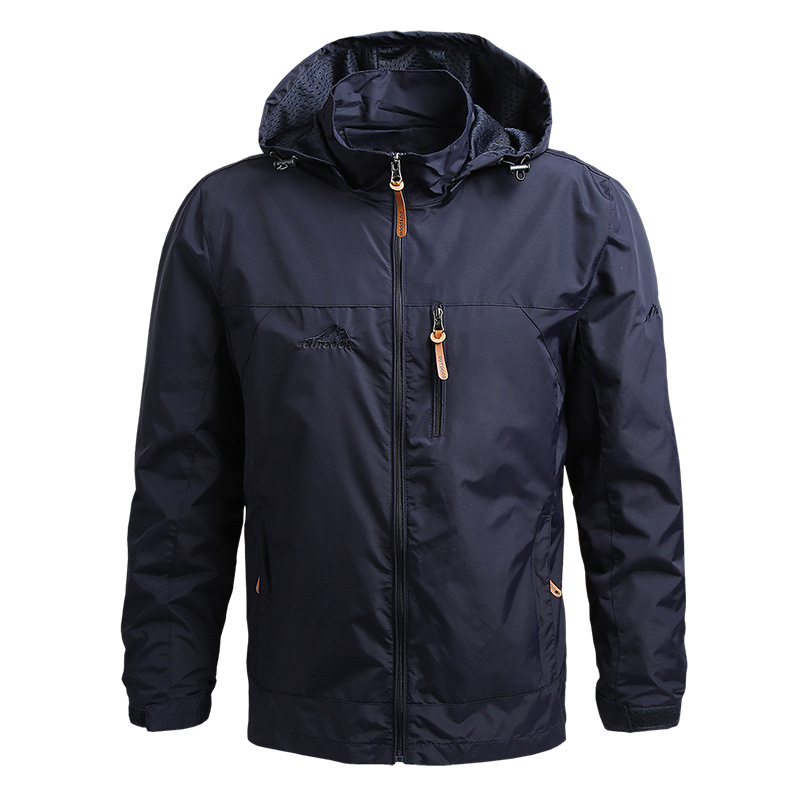 Primavera y otoño nueva chaqueta de los hombres casual suelta más tamaño impermeable chaqueta a prueba de viento montañismo chaqueta deportiva al aire libre Juventud
