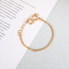 潘家DIY饰品手链女简约金色铜链条蛇骨银龙虾扣串珠手链厂家批发