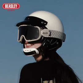 3c认证电动车复古骑行头盔男女士夏季半盔摩托车安全帽四季通用