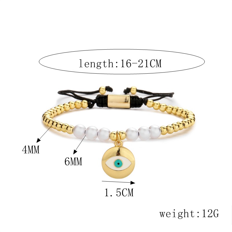 Simple Style Cross Devilu0027S Eye Copper Inlay Zircon Bracelets 1 Piece