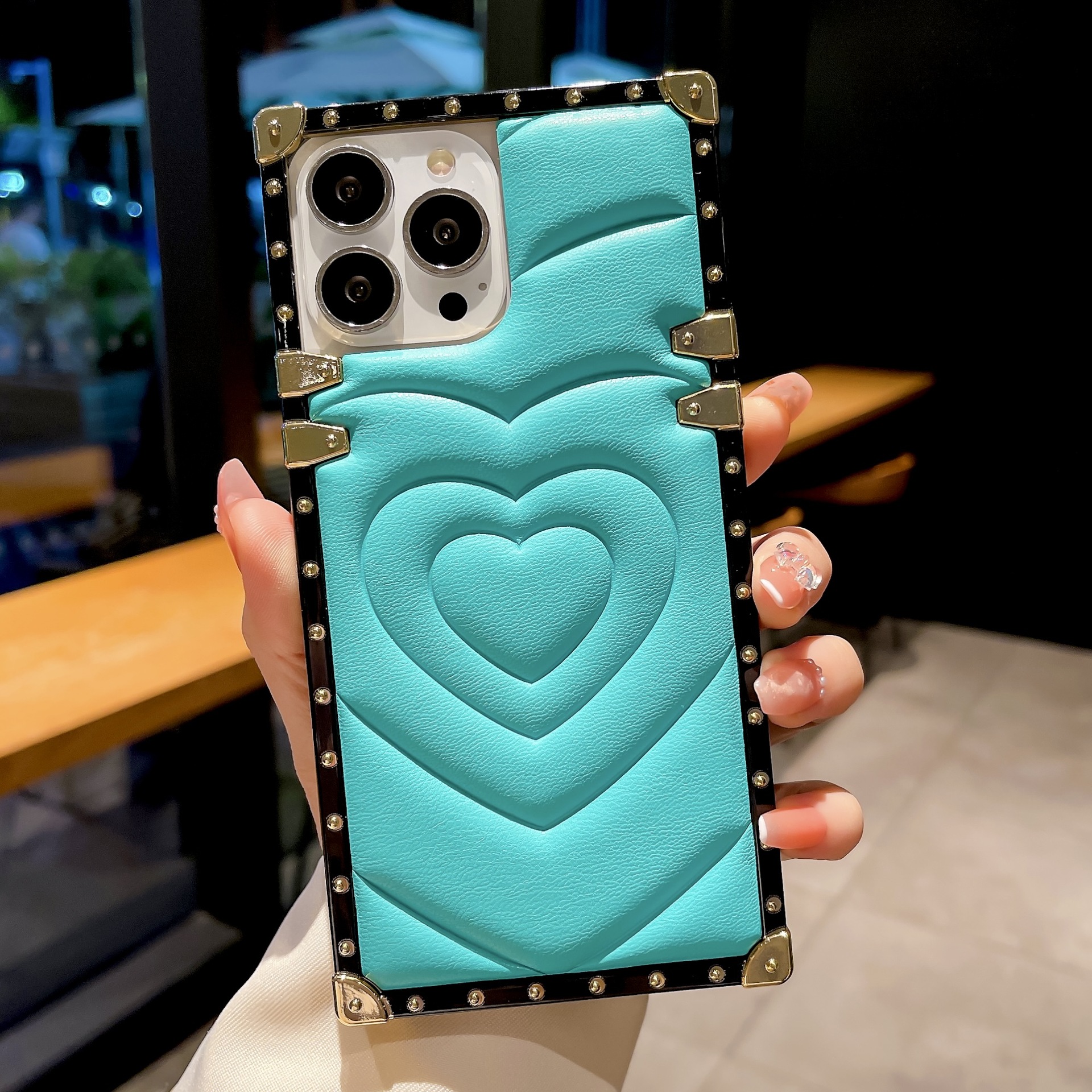 tpu Material Retro Heart Shape Solid Color Tpu Phone Cases