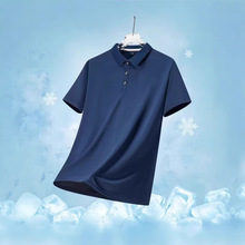 夏季男短袖薄翻领polo衫商务休闲冰丝百搭爸爸装T恤潮流爆款潮牌