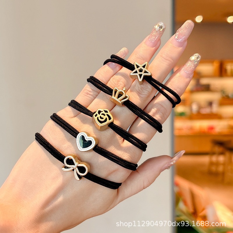 2025 nuevo estilo simple cabello de moda de alta elasticidad correa de correa de cabello multifuncional cubierta de cuero durable cabello bola adornamiento para el cabello