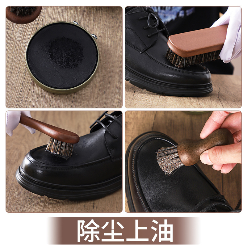 皮鞋刷马毛鬃毛鞋刷子皮革护理羊毛抛光上油刷软毛清洁除尘鞋刷子|undefined