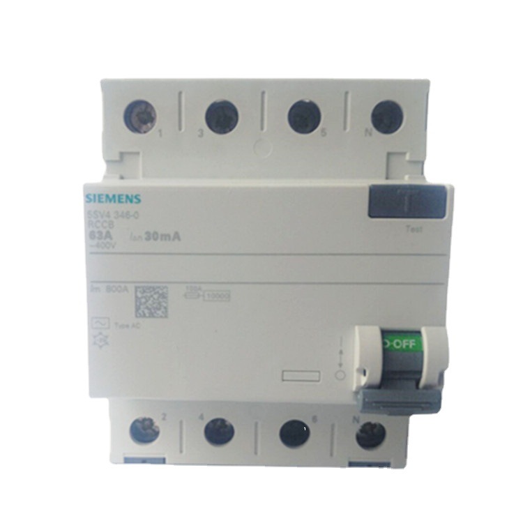 SIEMENS/西门子 剩余电流动作开关5SV4346-0 5SV4 AC 30mA 63A 4P