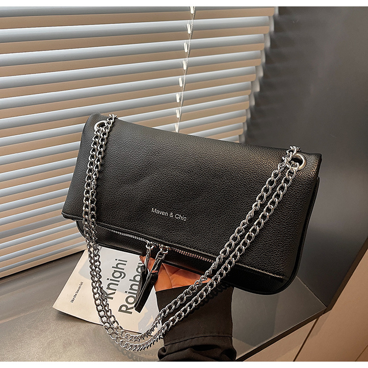 Bolso de tendencia transfronteriza de litchi para mujeres 2026 nuevo bolso retrógrado de nicho pequeño bolso de textura de cadena de hombro image 9