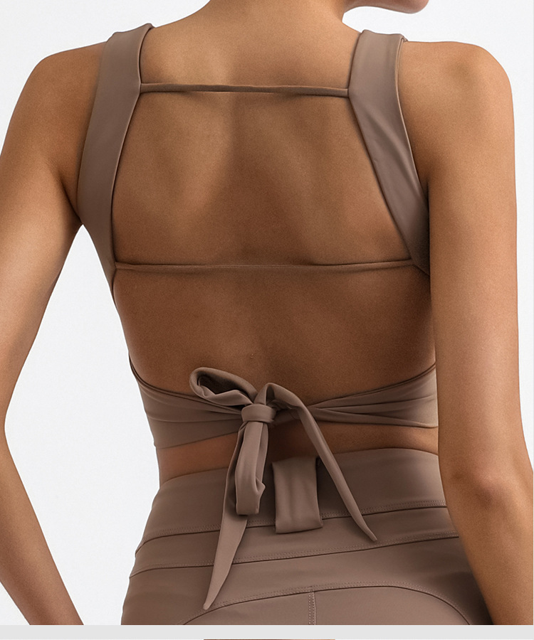 Comercio exterior transfronterizo Amazon deportes fitness chaleco belleza espalda alta elástica de secado rápido con almohadilla en el pecho nude yoga Sling top