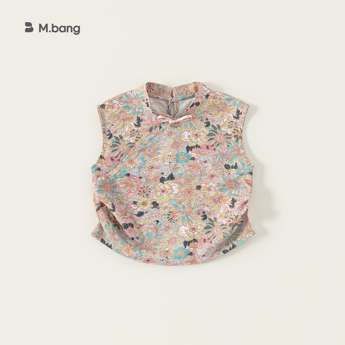 Youbao ropa para niños 2025 nuevo verano traje Tang niña cuello alto Hanfu estilo nacional estampado niños sin mangas top
