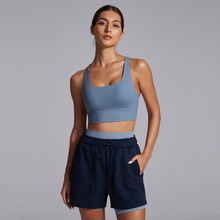 瑜伽背心交叉宽肩带美背防震聚拢运动文胸健身跑步专业运动内衣