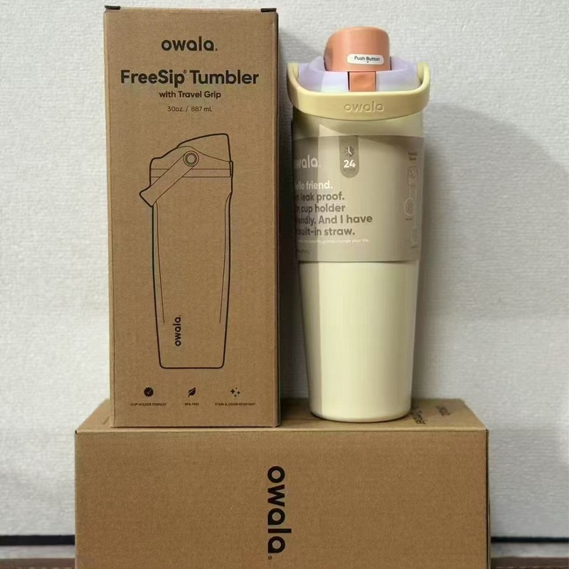 owala同款水果杯304不锈钢保温杯大容量手提运动水杯双饮吸管杯|undefined