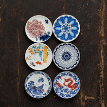 中式复古青花陶瓷盘禅意糕点干果小碟子家用客厅茶点心盘摆放盘子