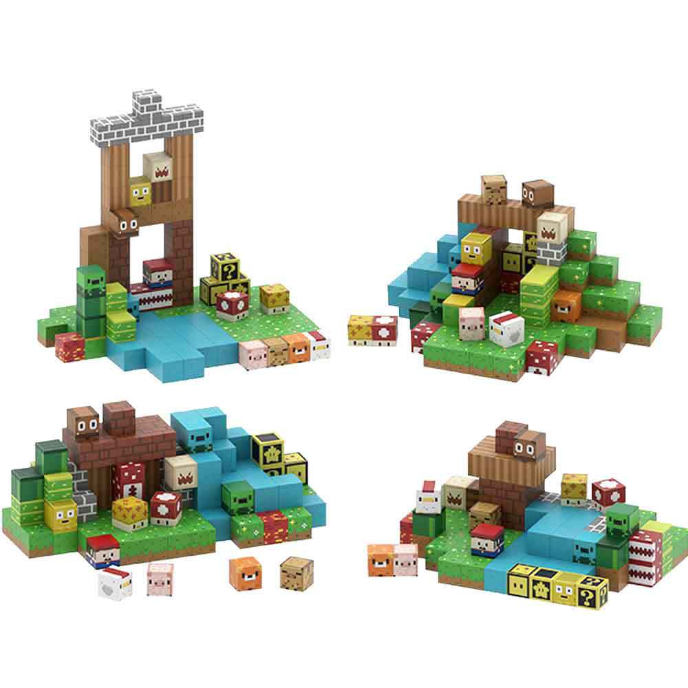 Cross-border Mali Magnetic Suction Building Block Toy Magnetic Block Children's Educational DIY Birthday Gift Toy suit