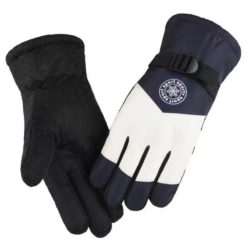 Guantes para hombres de invierno para montar al aire libre con guantes de piel de pantalla táctil caliente para automóviles eléctricos a prueba de viento a prueba de agua