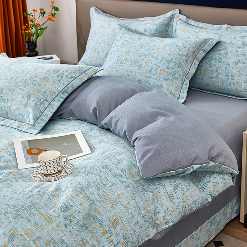 Cama de molido simple conjunto de cuatro piezas 2025 nuevo invierno engrosado sábanas cubierta de cama de algodón puro