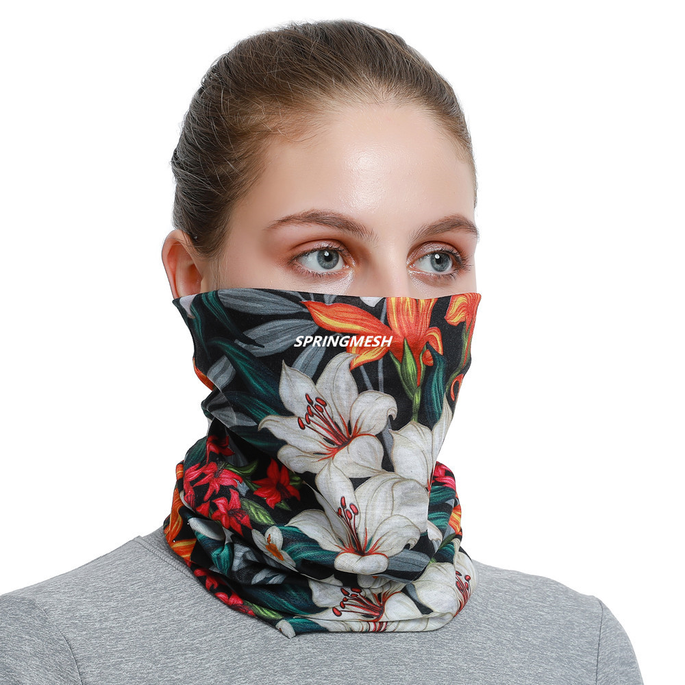 European and American style classic floral magic headscarf, made with highly elastic and skin-friendly fabric, offering multiple ways to wear it, perfect for sun protection in summer