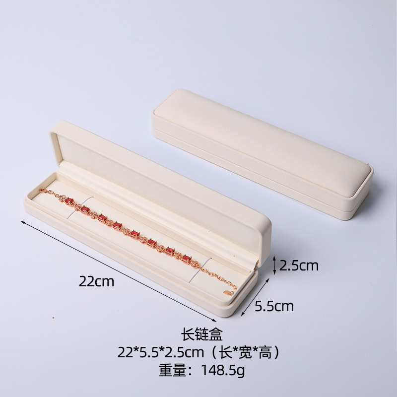 Caja de joyería rosa de alta calidad de cuero pu caja de embalaje de marca de joyería logotipo colgante pulsera collar caja de anillo