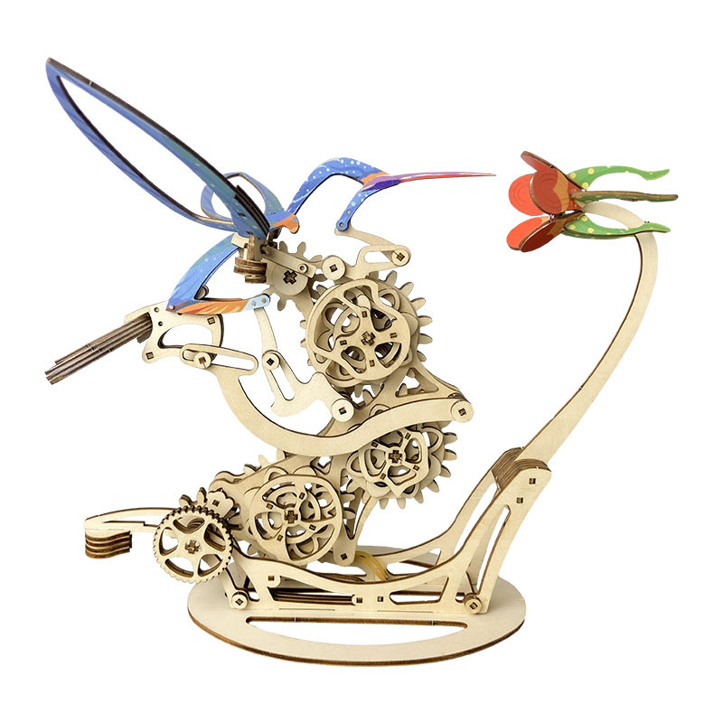 Serie de Colibríes Mecánicos, Modelo de Madera para Armar, Rompecabezas 3D, Juguete Educativo, Decoración
