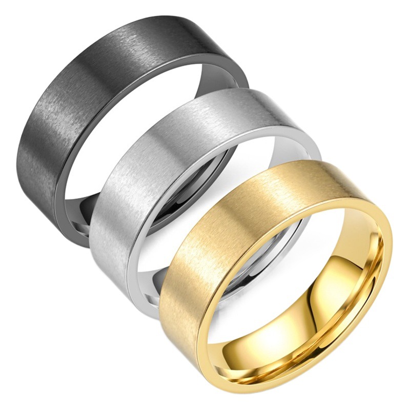 Anillo Plano Mate para Hombre de 6mm en Acero de Titanio