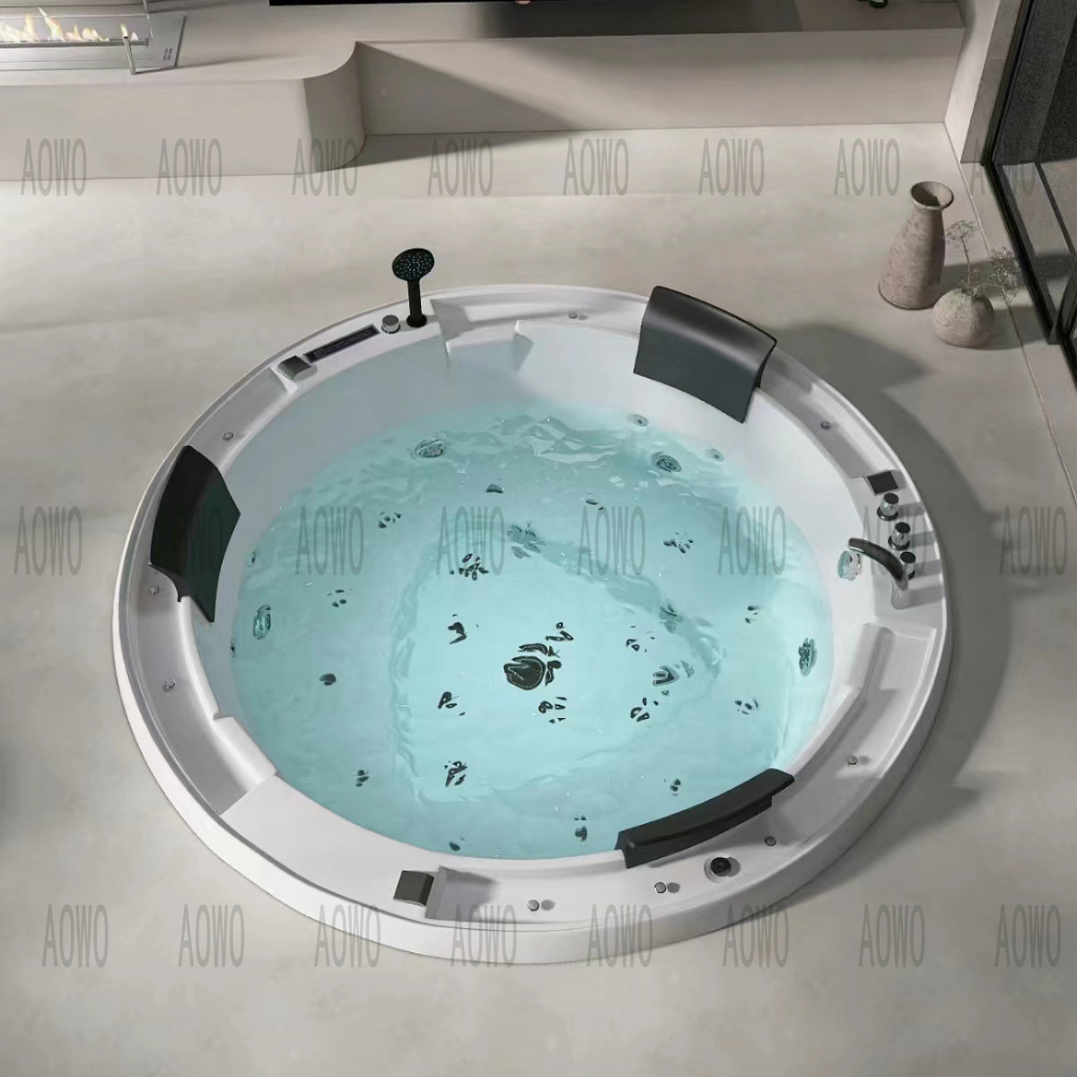 bañera de masaje circular acrílica incrustada interior y exterior villa piscina termostática multipersona tamaño grande