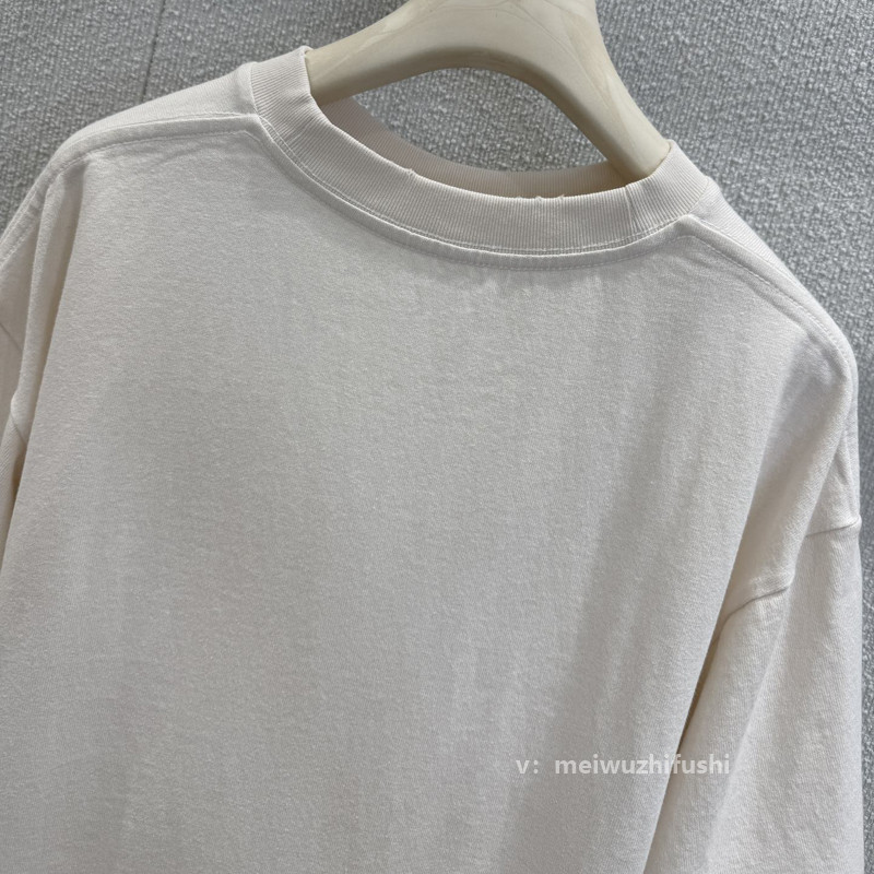 レタープリントフェイクツーピースメッシュ長袖Tシャツカジュアルルーズ万能ラウンドネックトップ初秋ZT62150|undefined