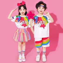 六一儿童啦啦队多巴胺演出服小学生运动会幼儿园蓬蓬裙班服合唱服