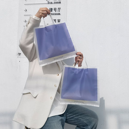 22 Evergreen Flower Basket Frosted Handbag Clothing Store Bag Simple Small Fresh Gift Bag Packaging Shopping Plastic