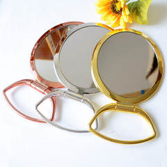 Dual-Sided Folding Mirror, Amplified Beauty Makeup Mirror, Foldable Desktop Vanity Mirror, Stylish Beauty Elliptical Mirror