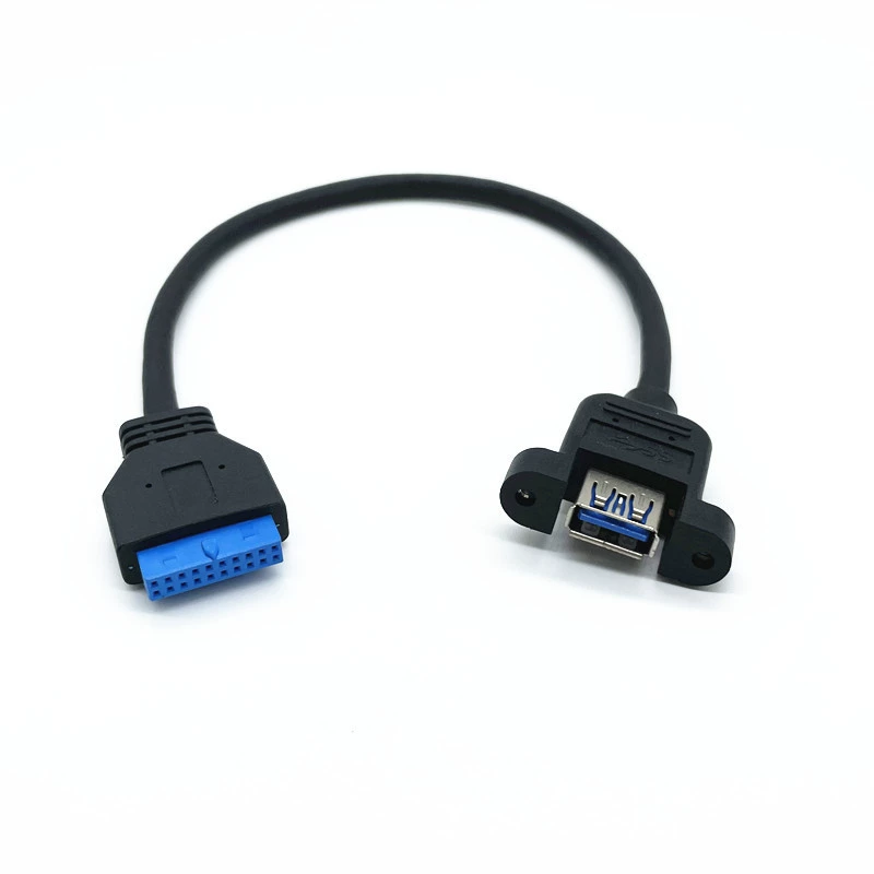 Удлинительный кабель для материнской платы 20PIN - USB 3.0 с отверстием под винт-ушок для корпуса компьютера