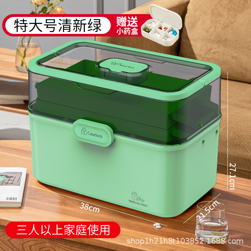 Caja de medicina hogar extra grande caja de medicina hogar gran capacidad para niños medicina multi-capa de almacenamiento médico caja al por mayor