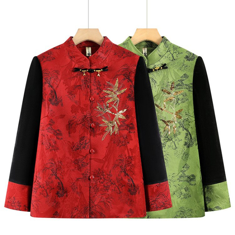 中老年妈妈春秋款外套奶奶装开衫秋装上衣老太太衣服喜庆春装婆婆|undefined