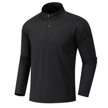 加肥加大码卫衣男春季新款高弹休闲运动户外帅气立领半拉链卫衣男