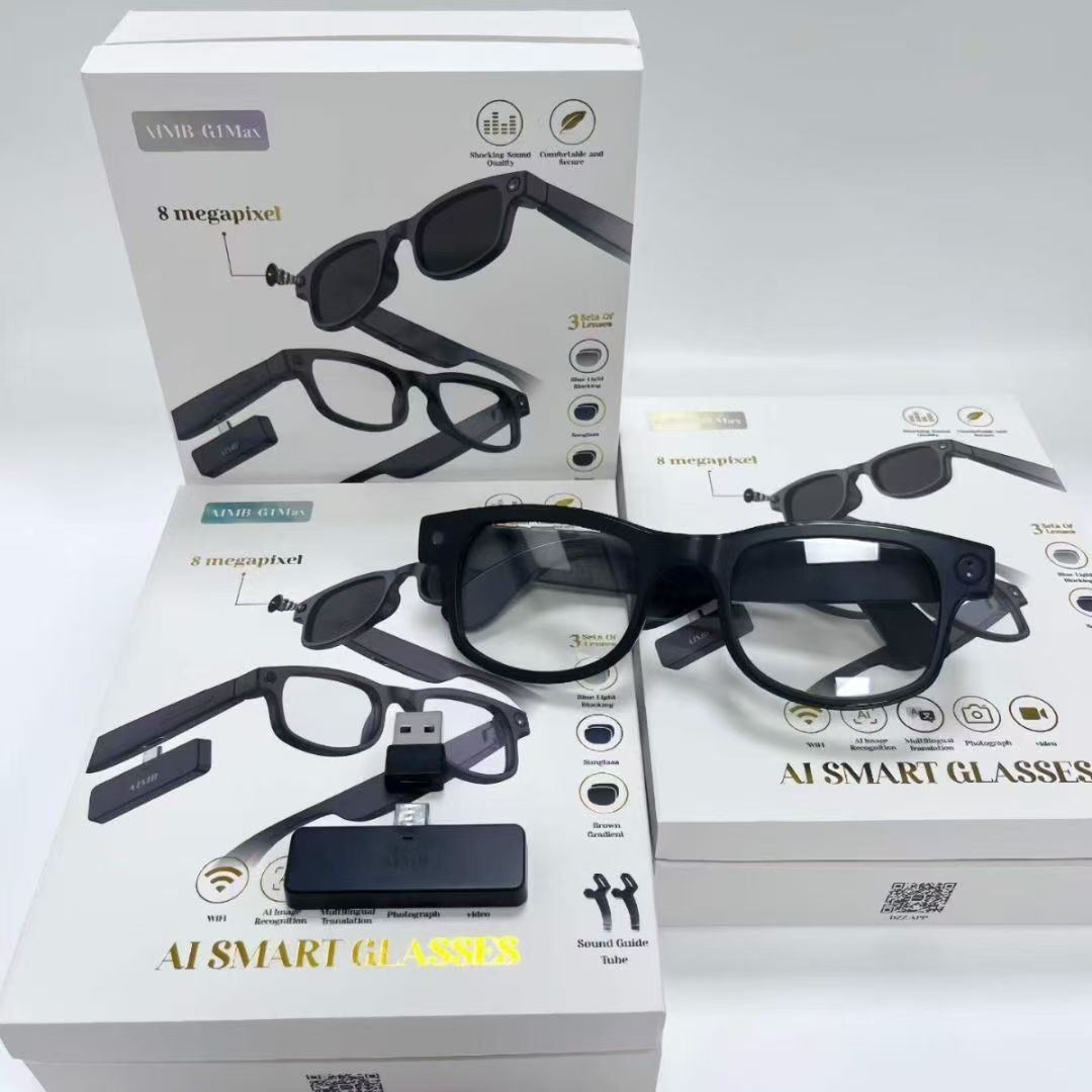 AIMB neuer G1MAX Smart-Brille 8 Millionen Bildstabilisierung 1080 HD-Videoaufnahme KI-Bilderkennung Übersetzung Anrufe