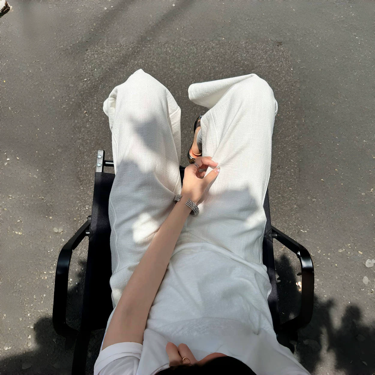 Белые тонкие брюки для отдыха, для подростков, хлопок и лен