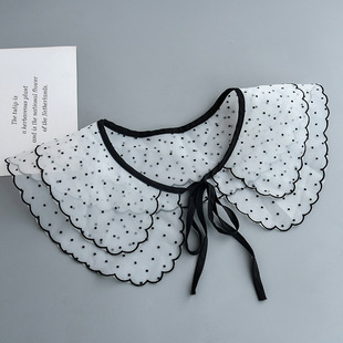 Ruffled Small Shawl Lace-up Exterior Decorative Collar Double-layer False Collar Children's All-match