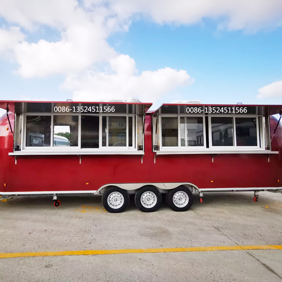 上海工厂不锈钢小吃售货美食拖挂车热卖清风小吃车咖啡车热狗车