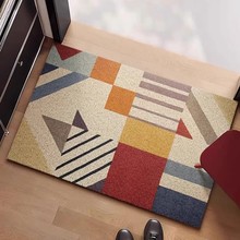 簡約幾何絲圈地墊入戶門耐臟可裁剪進門門墊高級感玄關門口腳墊子