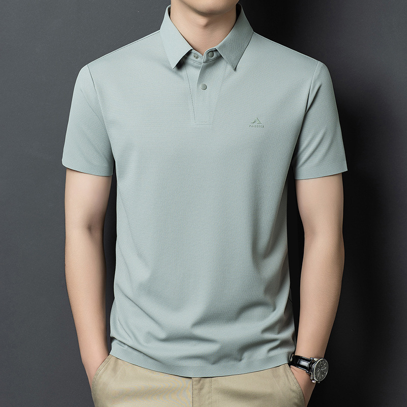 2026 Summer High-Quality Men's Short-Sleeve T-Shirt, Ice Silk Turn-Down Collar, Loose Fit, Dad Style POLO Shirt, Half-Sleeve Tee 2026 Summer High-Quality Men's Short-Sleeve T-Shirt, Ice Silk Turn-Down Collar, Loose Fit, Dad Style POLO Shirt, Half-Sleeve Tee