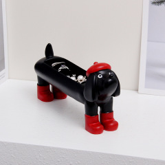 かわいいダックスフントリングホルダー装飾品イヤリングイヤリングジュエリー収納ボックススポンジリングホルダーギフト女の子のための