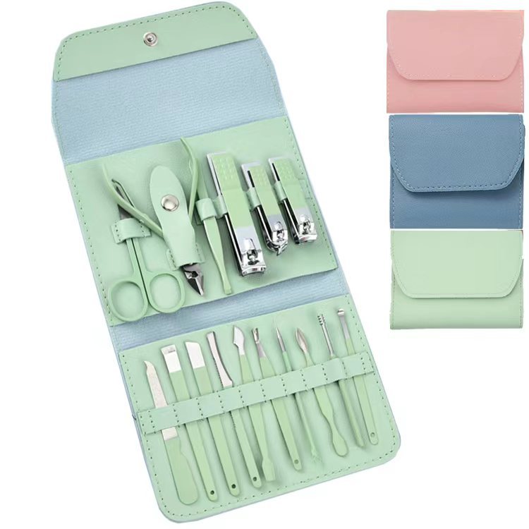 Spot Nail Clipper Set Green 16-Piece Practical Manicure and Manicure Tools Colorfulful Gift Nail Clippers