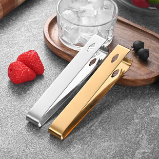 Bar 304 Stainless Steel Ice Clip Ice Bucket Clip Thickened Toothed Gold 15cm Food Clip Small Clip