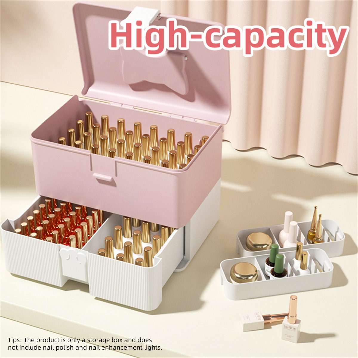 Manicure toolbox nail lamp nail glue toy storage box portable double-layer household store multi-functional